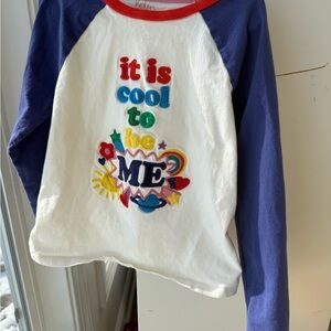 Boden Kids Long Sleeve Raglan Tee - Blue, White, Red
